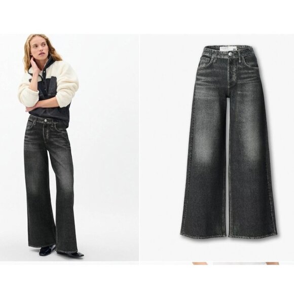 Rag & Bone Miramar Sofie Wide-Leg Pant Washed Black 32 - Picture 2 of 8